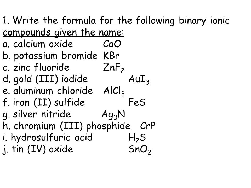 5: Writing Formulas for Ionic Compounds